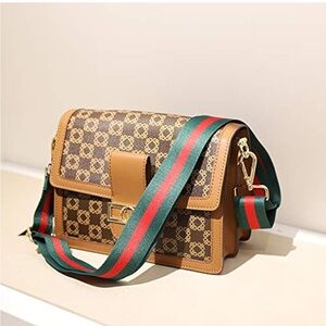 Red & Green Stripe Wide Nylon Bag Strap ONLY